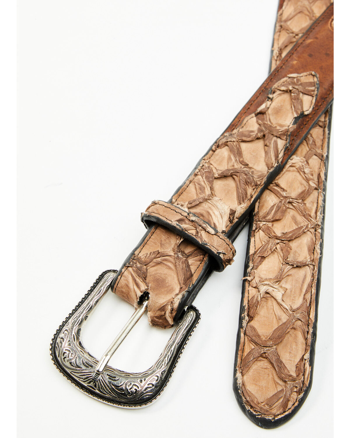 Image #2 - Cody James Men's Charutto Exotic Pirarucu Billet Belt, Brown, hi-res
