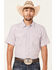 Image #1 - Cody James Men's Redfield Dobby Stripe Print Short Sleeve Snap Western Shirt, White, hi-res