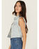 Image #2 - Levi's Women's Light Wash Striped Vest, Light Wash, hi-res