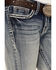 Image #4 - Grace in LA Girls' Light Wash Horseshoe Floral Bootcut Denim Jeans, Light Wash, hi-res