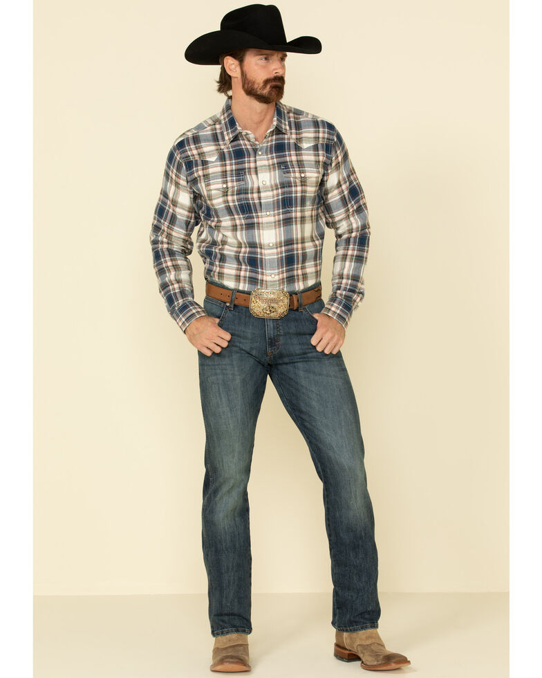 Ariat Men's Hollister Retro Plaid Long Sleeve Western Shirt , Multi, hi-res