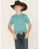 Image #2 - Rock & Roll Denim Boys' Skeleton Short Sleeve Graphic T-Shirt, Teal, hi-res