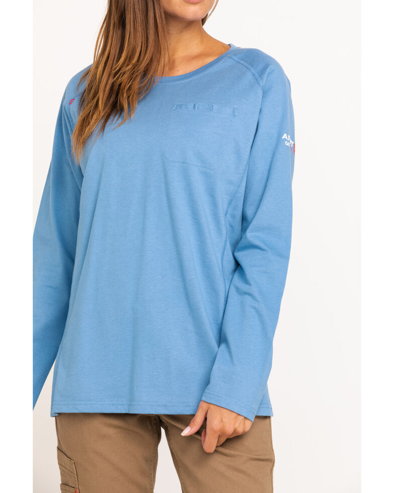 Ariat Women's Air Crew FR T-Shirt, Blue, hi-res