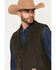 Image #6 - Powder River Outfitters Men's Wool Button-Down Vest, Dark Brown, hi-res