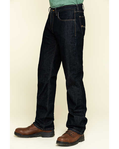 Image #3 - Ariat Men's M4 Rebar Durastretch Flannel Lined Low Bootcut Work Jeans , Blue, hi-res