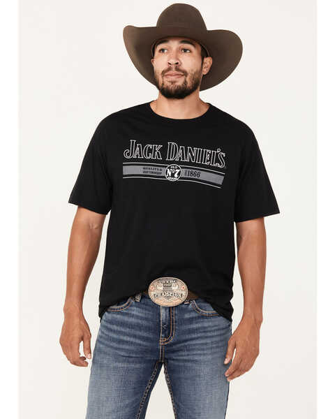 Jack Daniels Men's Old No.7 Short Sleeve Logo Graphic T-Shirt, Black, hi-res