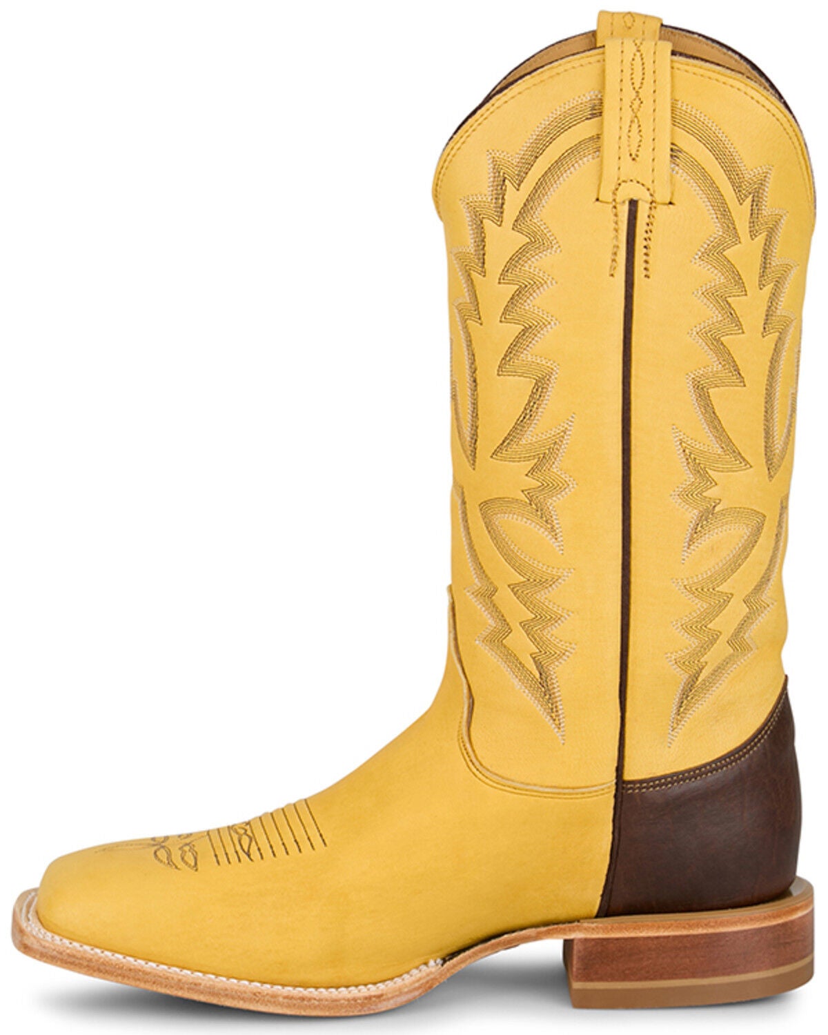 Image #3 - Justin Men's Deerskin Tall Western Boots - Square Toe, Yellow, hi-res