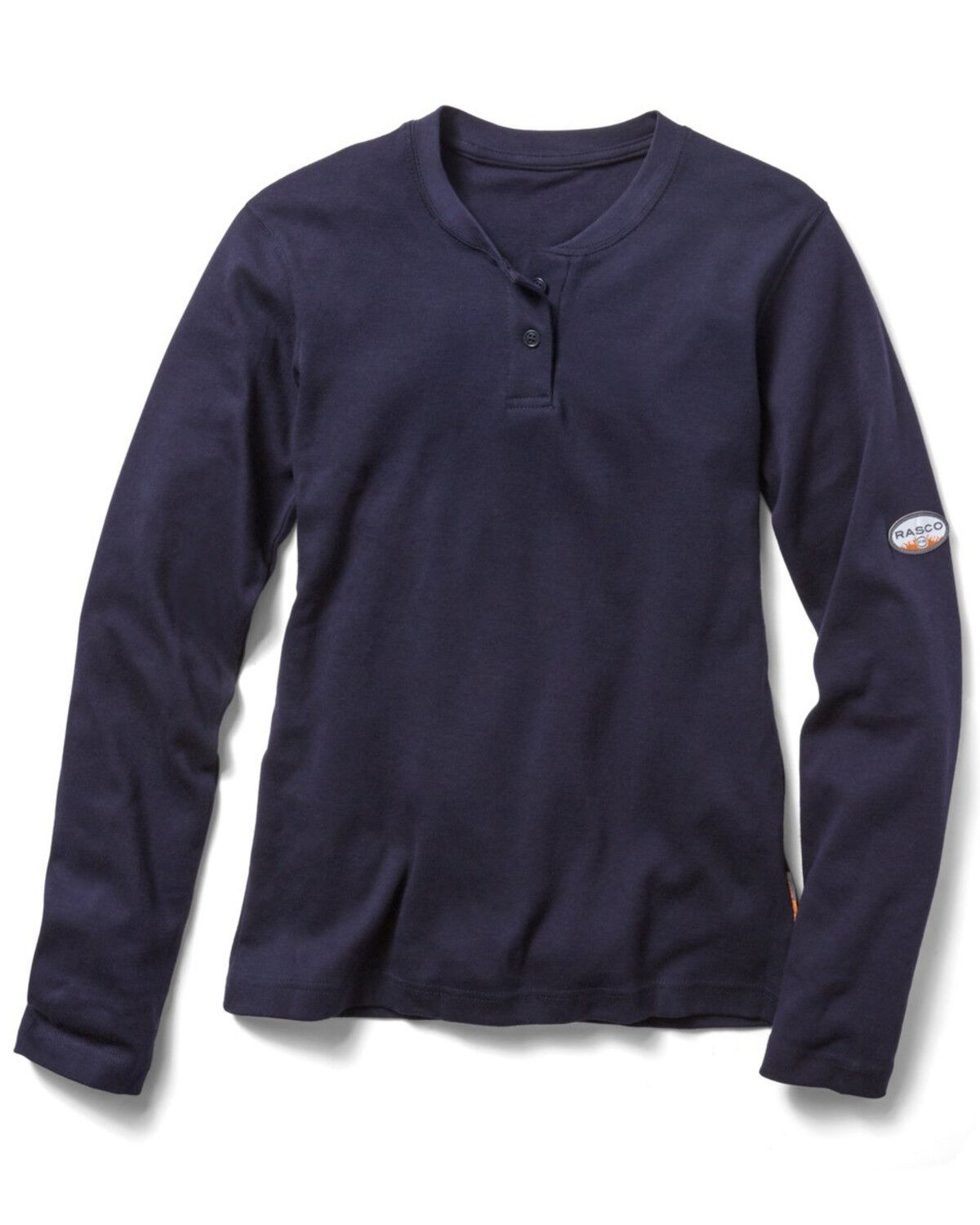Image #1 - Rasco Women's FR Henley Long Sleeve Work Shirt, Navy, hi-res