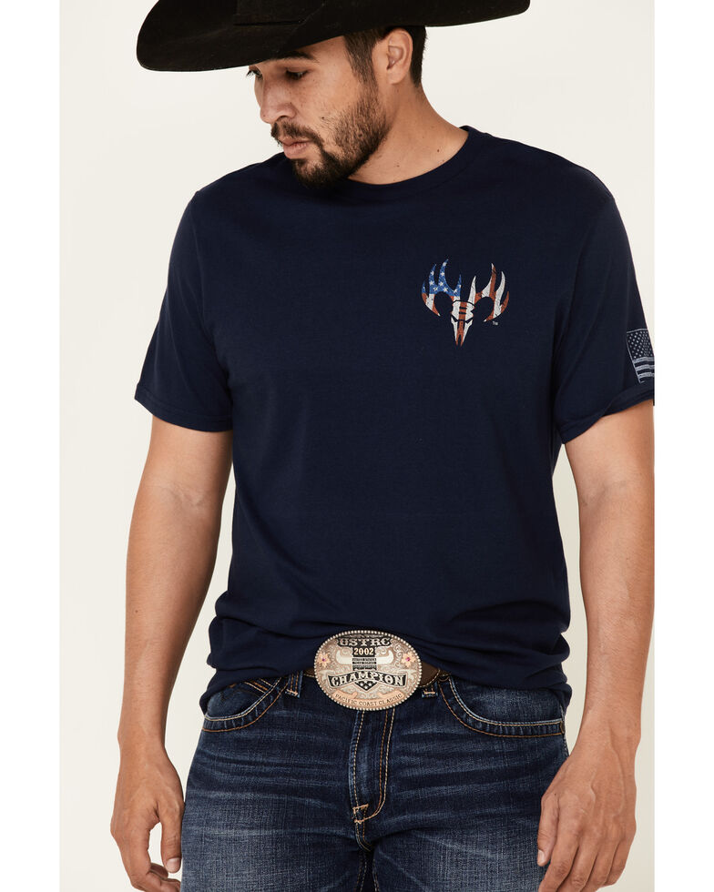 Buck Wear Men's Navy Patriotic American Eagle Logo Graphic T-Shirt , Navy, hi-res