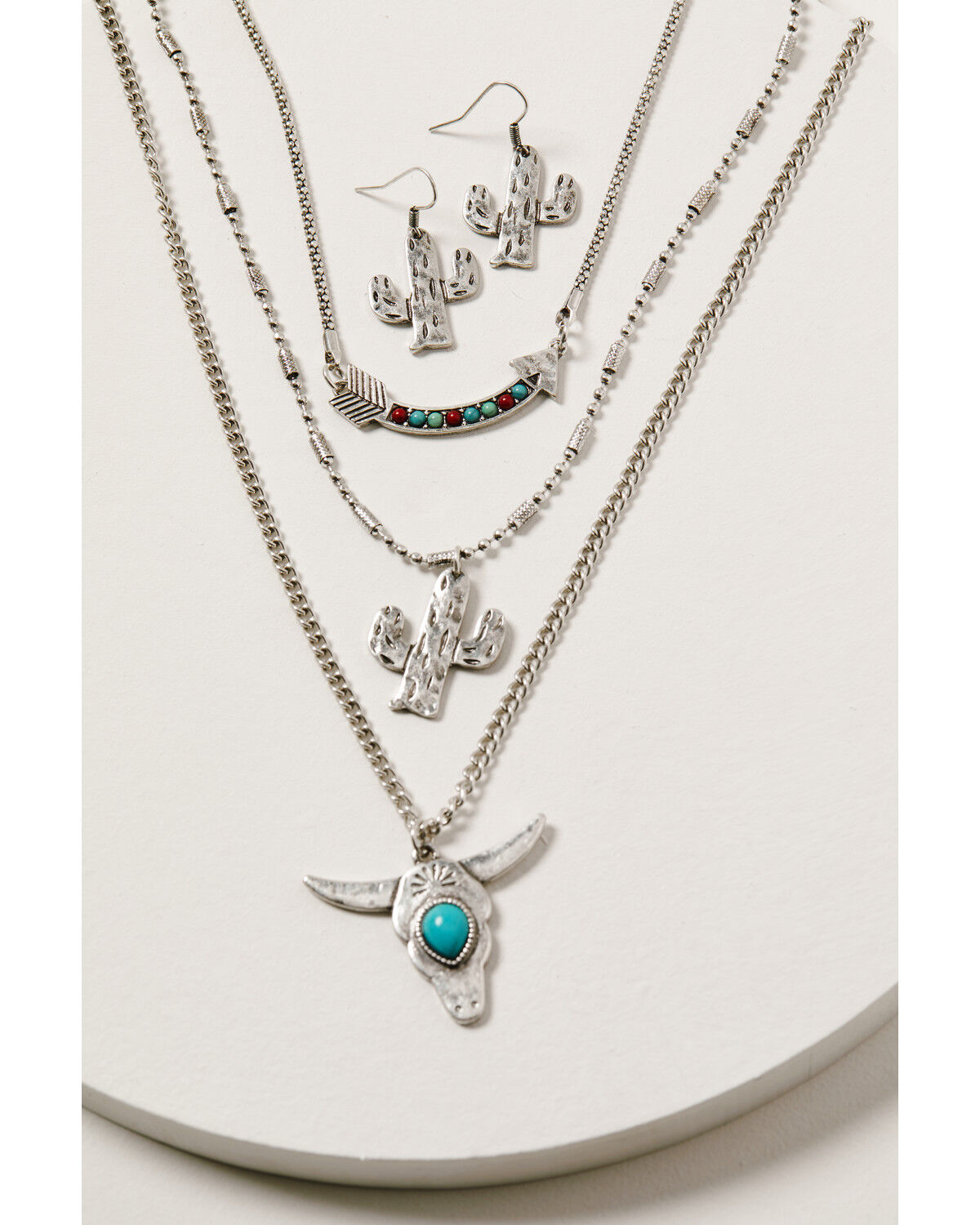 Image #1 - Shyanne Women's Wild Soul Layered Multi Charm Jewelry Set -2 Piece, Silver, hi-res