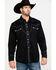 Image #5 - Scully Men's Embroidered Long Sleeve Snap Western Shirt , Black, hi-res