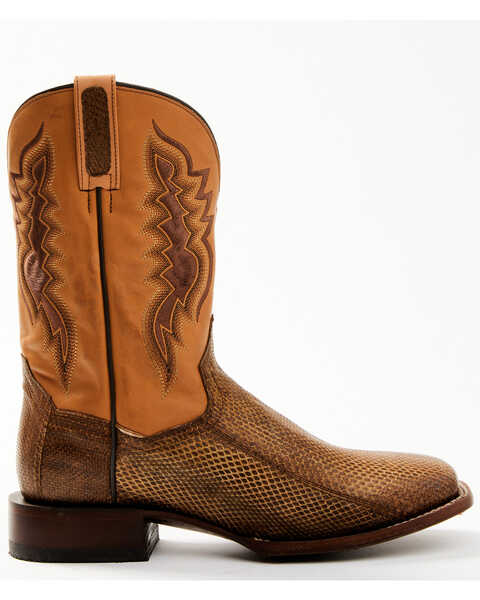 Image #2 - Dan Post Men's Exotic Water Snake Western Boot - Broad Square Toe, Black/brown, hi-res