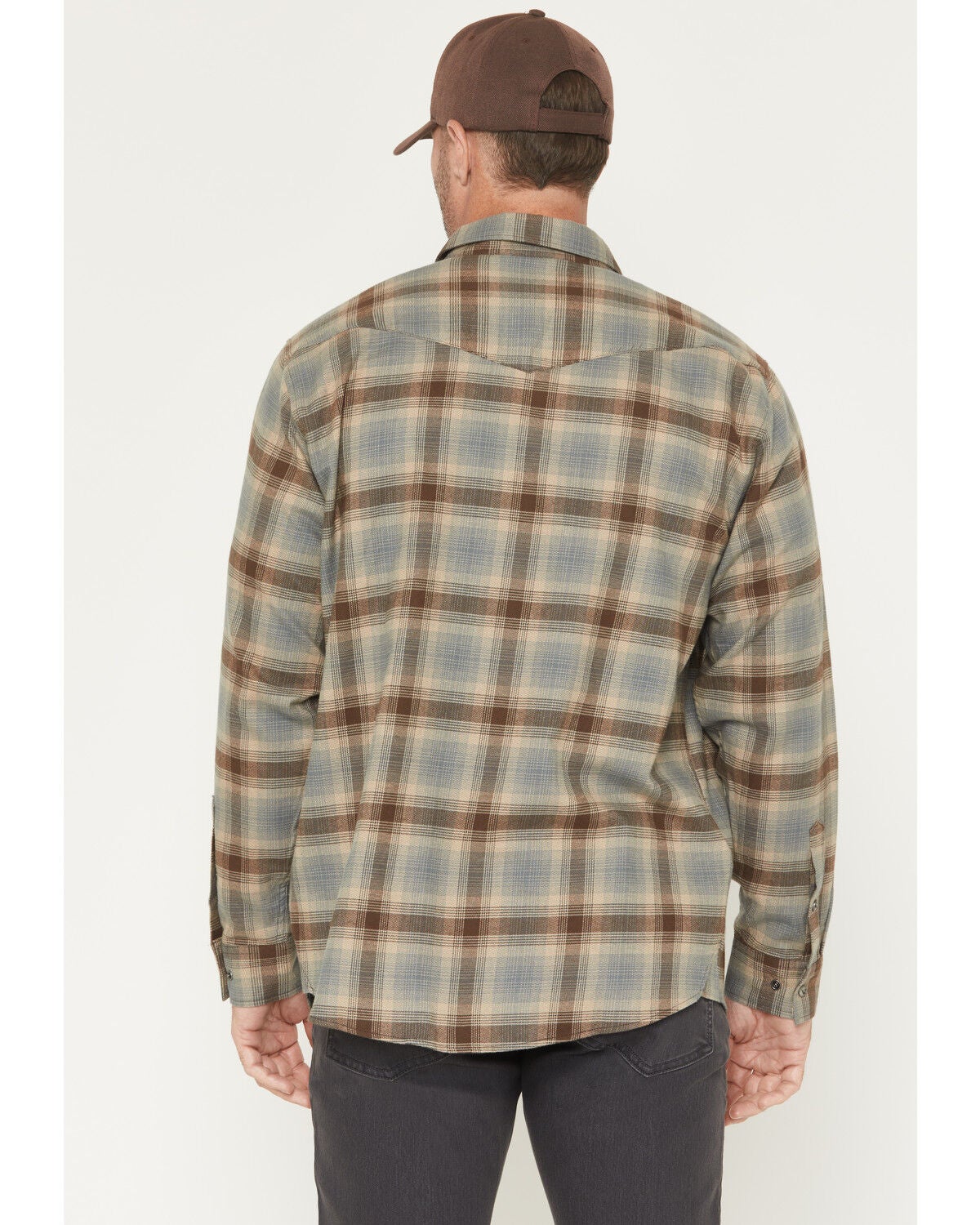 Image #4 - Thorogood Men's Plaid Print Long Sleeve Snap Flannel Shirt, Grey, hi-res