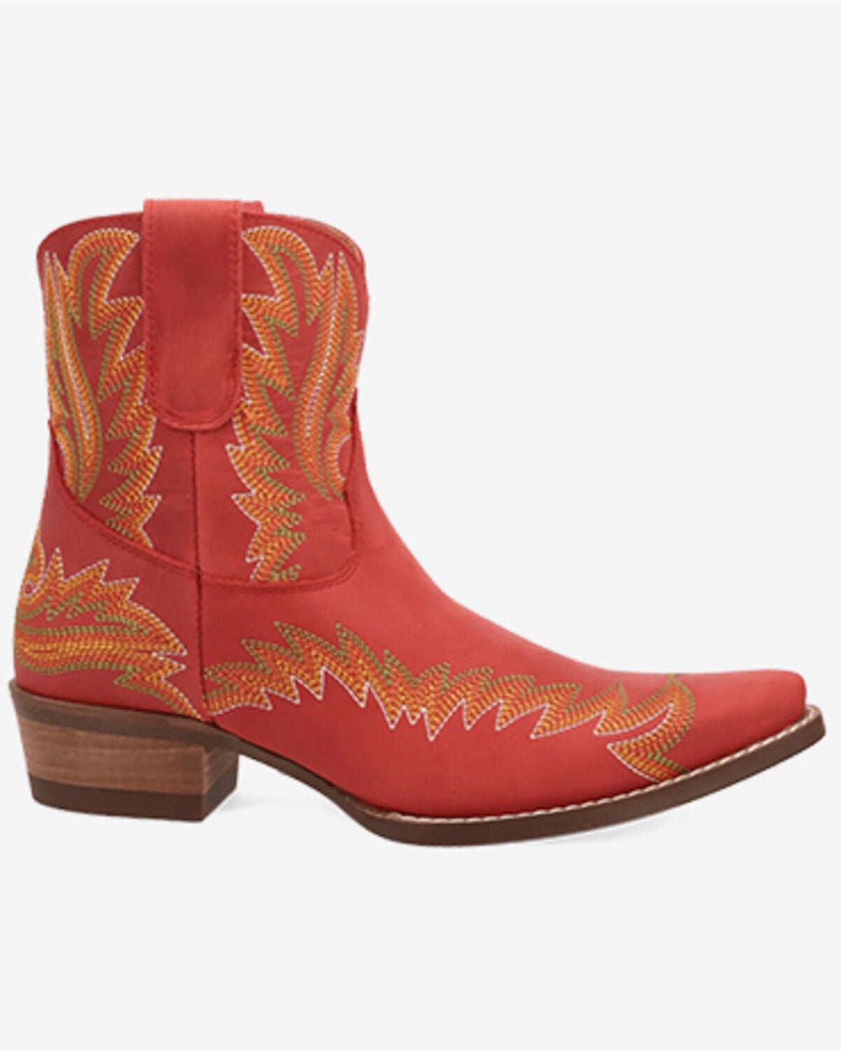Image #2 - Dingo Women's Laurel Western Booties - Snip Toe, Red, hi-res