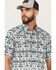 Image #2 - Moonshine Spirit Men's Thunder Cloud Southwestern Print Short Sleeve Snap Western Shirt, White, hi-res