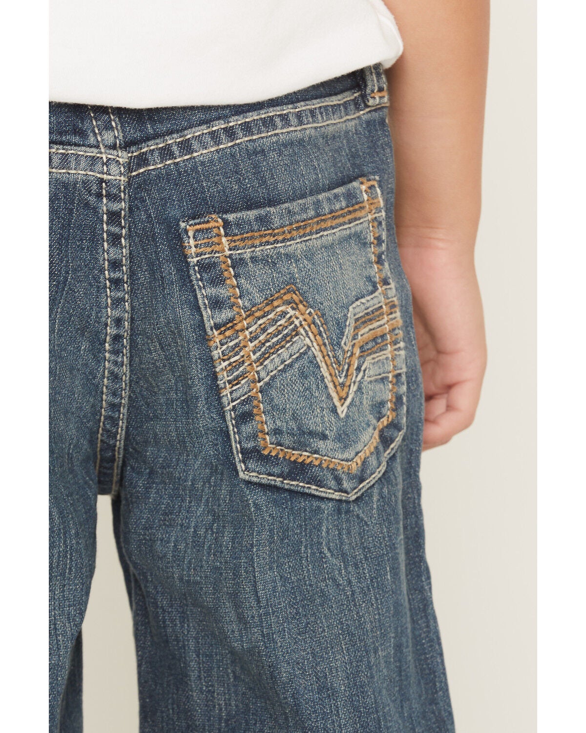 Image #4 - Cody James Little Boys' Texas Dark Wash Relaxed Bootcut Stretch Denim Jeans, Dark Wash, hi-res