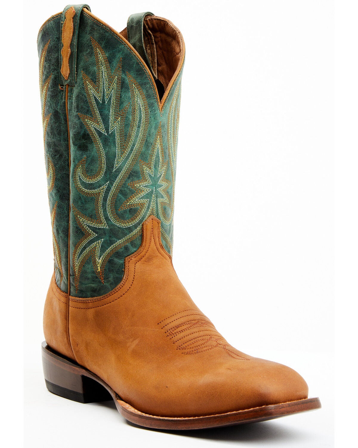 Lucchese Men's Gordon Western Boot - Broad Square Toe, Caramel, hi-res