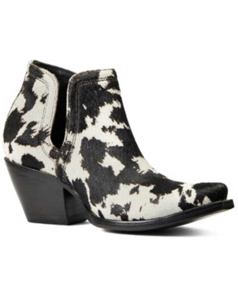 Ariat Women's Dixon Haircalf Western Boot - Snip Toe, Black/white, hi-res