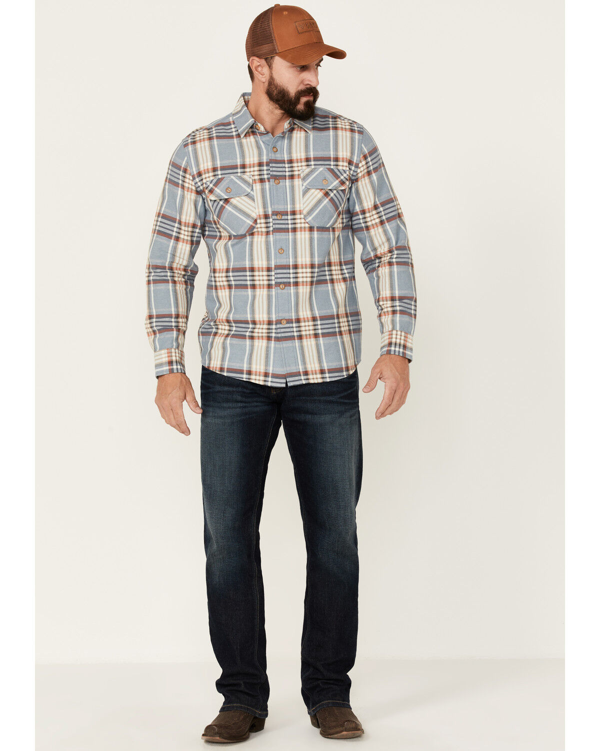 Image #2 - Pendleton Men's Beach Shack Large Plaid Print Long Sleeve Button Down Western Shirt, Blue, hi-res