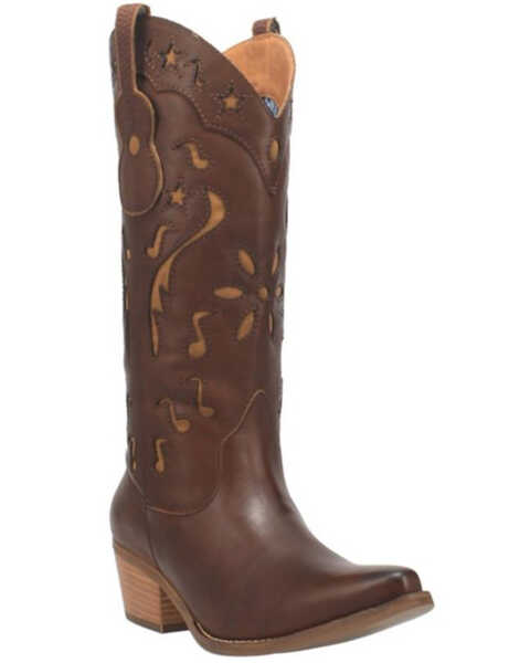 Image #1 - Dingo Women's Brown Burnished Western Boots - Snip Toe, Brown, hi-res