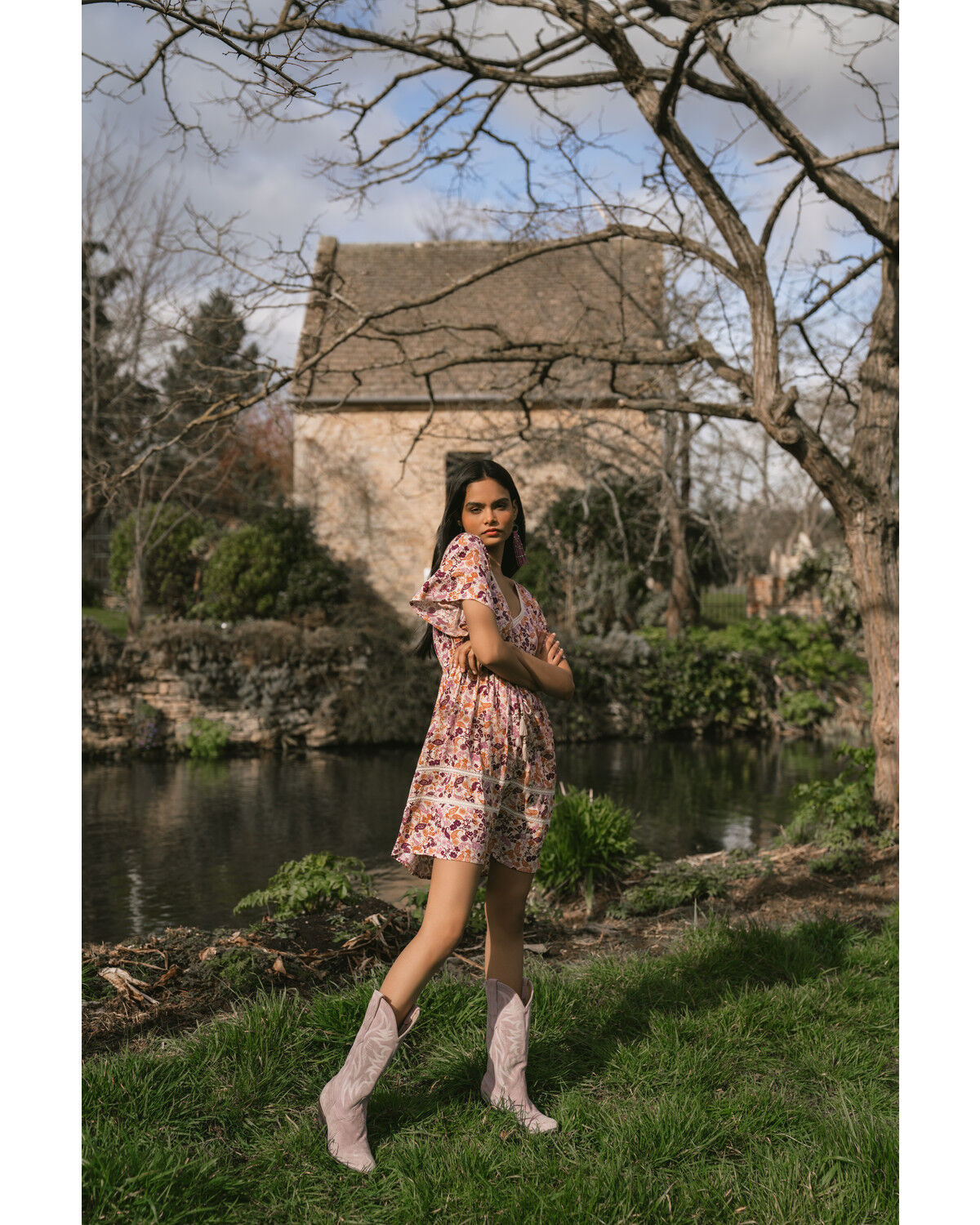 Image #1 - Idyllwind Women's Blossom Court Floral Mini Dress, Lavender, hi-res