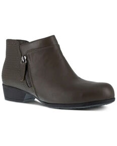 Rockport Women's Charcoal Carly Work Booties - Alloy Toe, Charcoal, hi-res