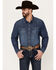Ariat Men's Retro Stone Washed Denim Long Sleeve Western Shirt , Blue, hi-res