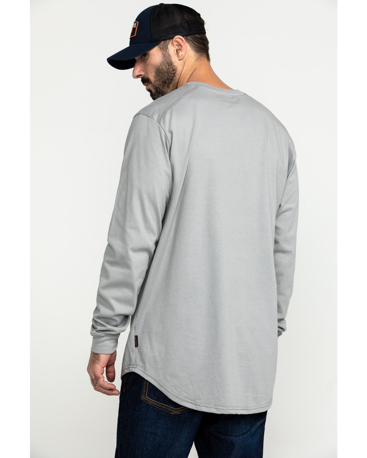 Image #2 - Hawx Men's FR Pocket Long Sleeve Work T-Shirt - Tall, Silver, hi-res