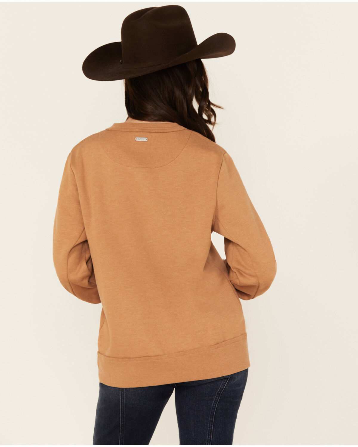Image #4 - Hooey Women's Boot Barn Exclusive Bronco Graphic Crewneck Sweatshirt, Tan, hi-res