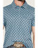 Image #3 - Rock & Roll Denim Men's Medallion Print Short Sleeve Pearl Snap Polo, Blue, hi-res