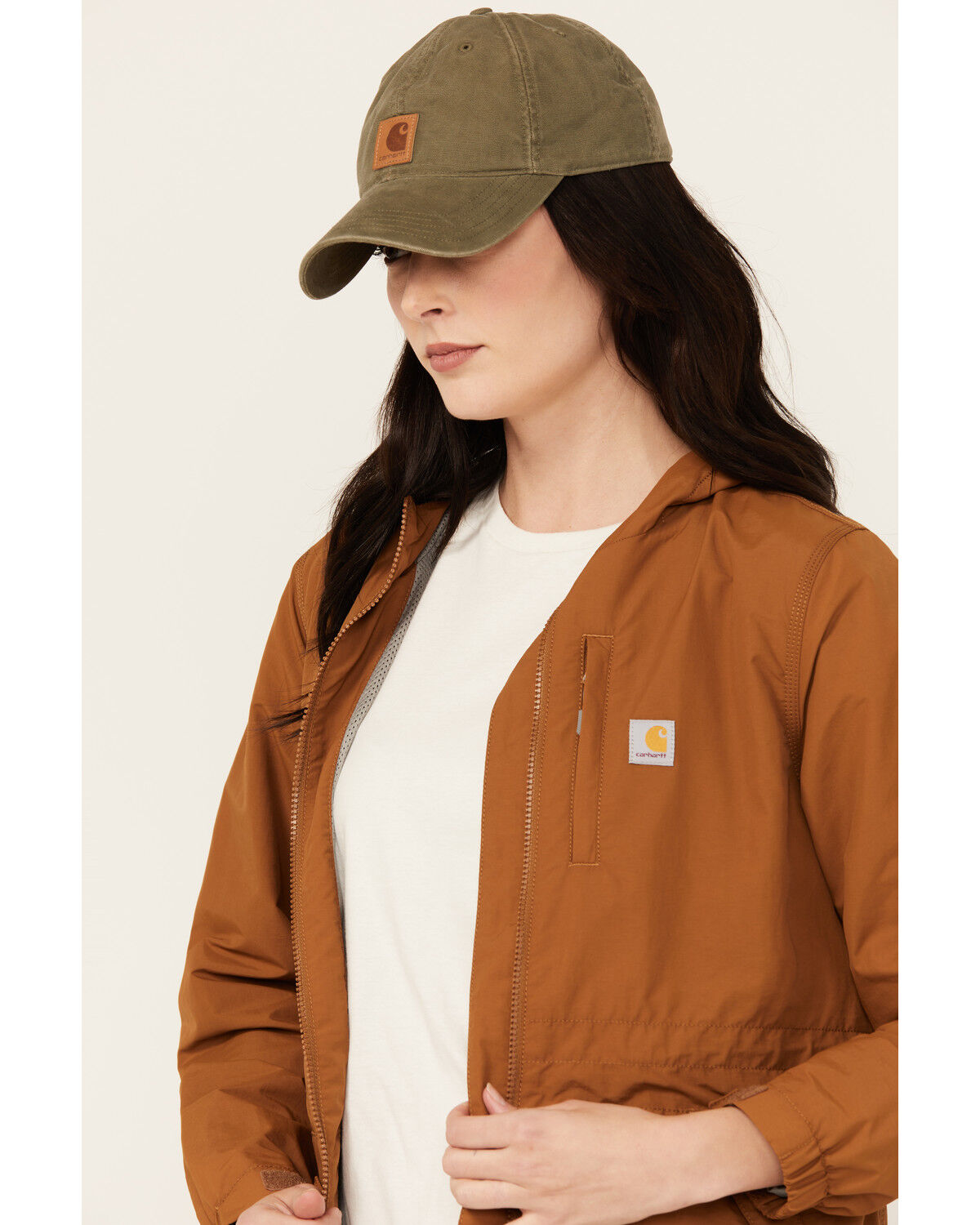 Image #2 - Carhartt Women's Relaxed Fit Lightweight Water Repellent Jacket, Tan, hi-res
