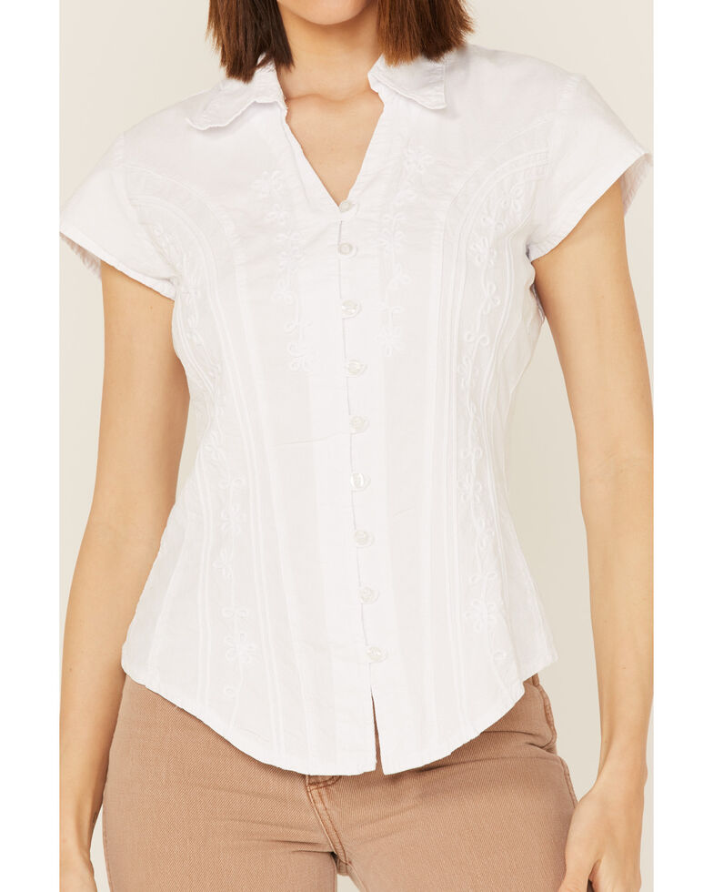 Scully Cap Sleeve Peruvian Cotton Top, White, hi-res