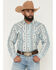 Image #1 - Cody James Men's Heath Southwestern Striped Long Sleeve Snap Stretch Western Shirt, Blue, hi-res