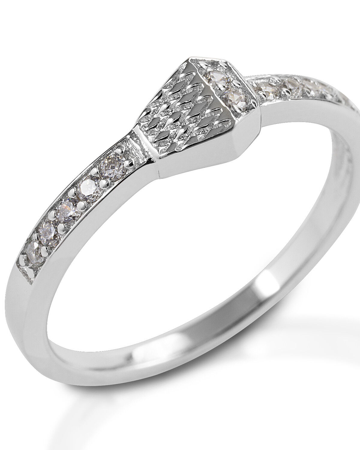 Image #1 - Kelly Herd Women's Pave Horseshoe Nail Ring, Silver, hi-res