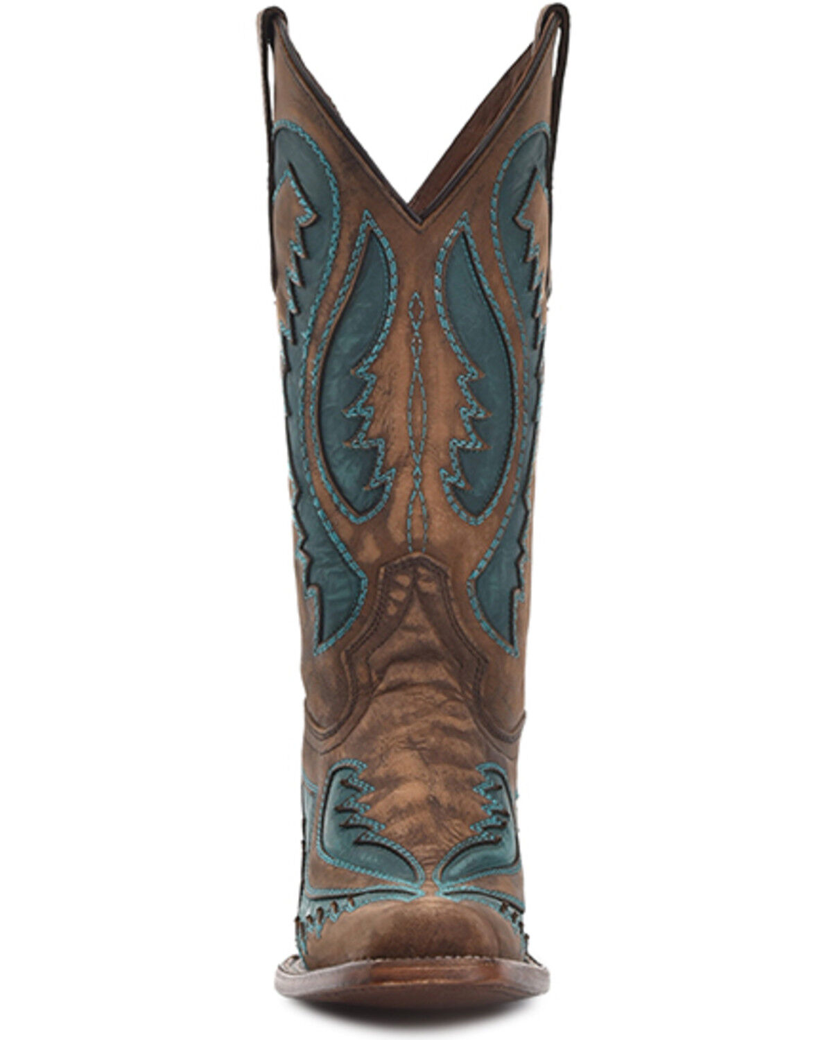 Image #3 - Circle G Women's Inlay Embroidered Western Boots - Square Toe, Brown, hi-res