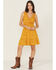 Image #1 - Shyanne Women's Floral Print Sleeveless Mini Dress, Gold, hi-res