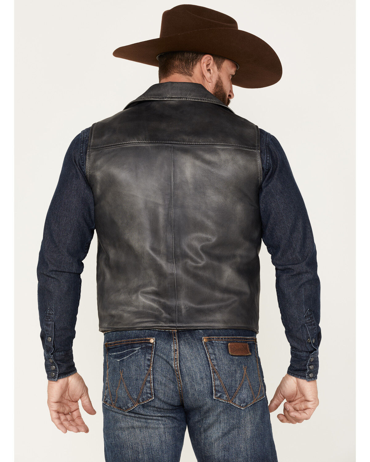 Image #4 - Cripple Creek Men's Snap-Front Moto Vest, Black, hi-res