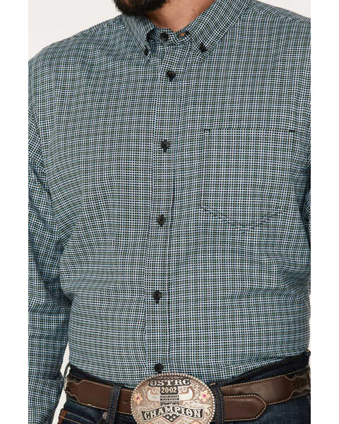 Image #3 - Cody James Men's Small Plaid Button Down Western Shirt , Green, hi-res
