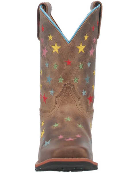 Image #4 - Dan Post Girls' Starlett Leather Boots - Square Toe , Brown, hi-res