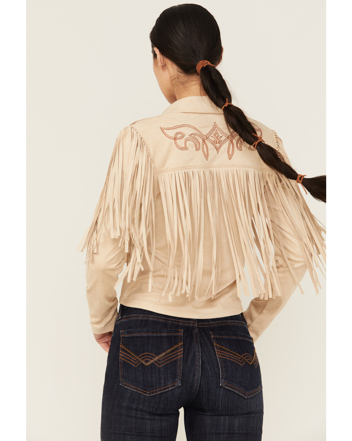 Image #4 - Idyllwind Women's Fringe Embroidered Long Sleeve Button-Down Western Shirt, Stone, hi-res