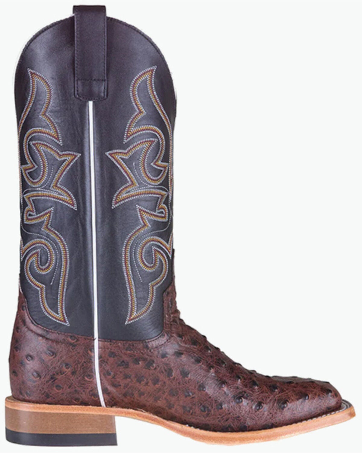Image #2 - Horse Power Men's Ostrich Print Western Boots - Broad Square Toe, Brown, hi-res