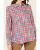 Image #2 - Ariat Women's FR Plaid Print Long Sleeve Button Down Work Shirt, Coral, hi-res