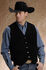 Roper Men's Suede Vest, Black, hi-res