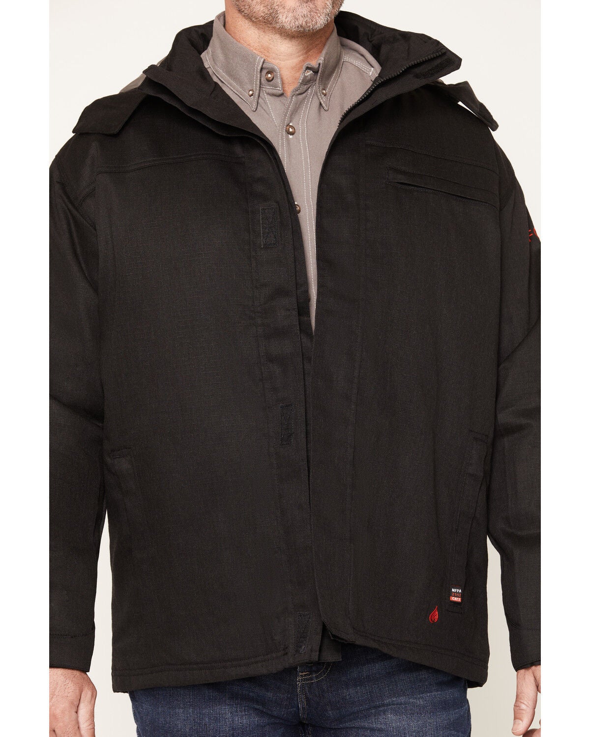 Image #3 - Forge Workwear Men's FR Insulated Ripstop Jacket, Black, hi-res