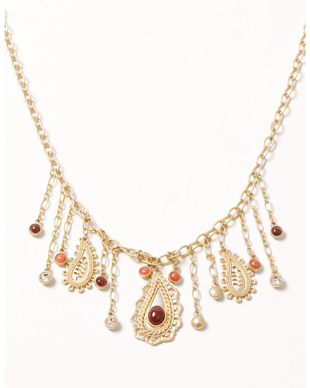 Image #1 - Shyanne Women's Rosewood Paisley Necklace, Gold, hi-res