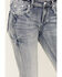 Image #4 - Grace in LA Women's Light Wash Mid Rise Floral Motif Pocket Bootcut Jeans, , hi-res
