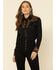 Image #1 - Scully Women's Floral Embroidered Western Shirt, Black, hi-res