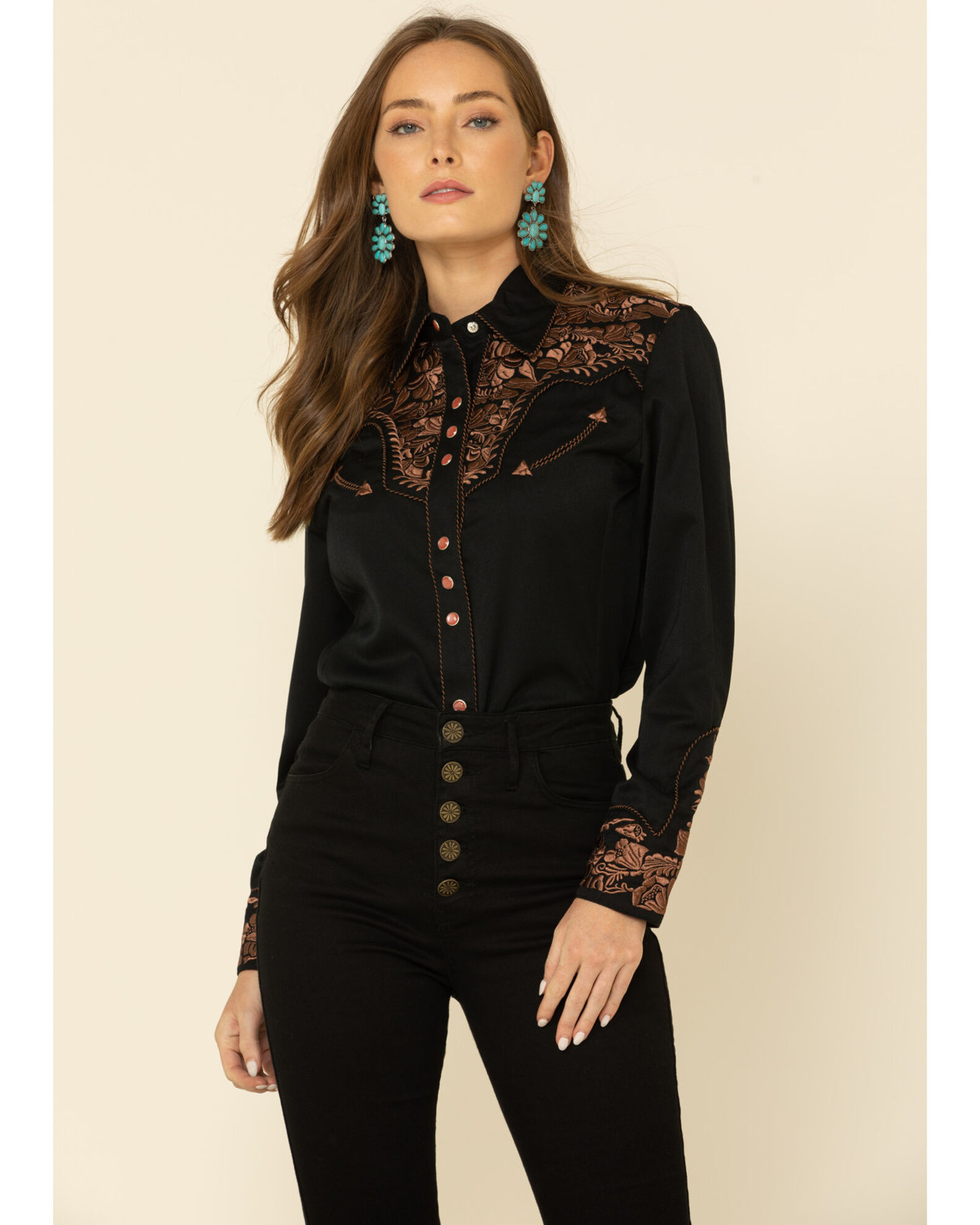 Scully Women's Floral Embroidered Western Shirt - Country Outfitter