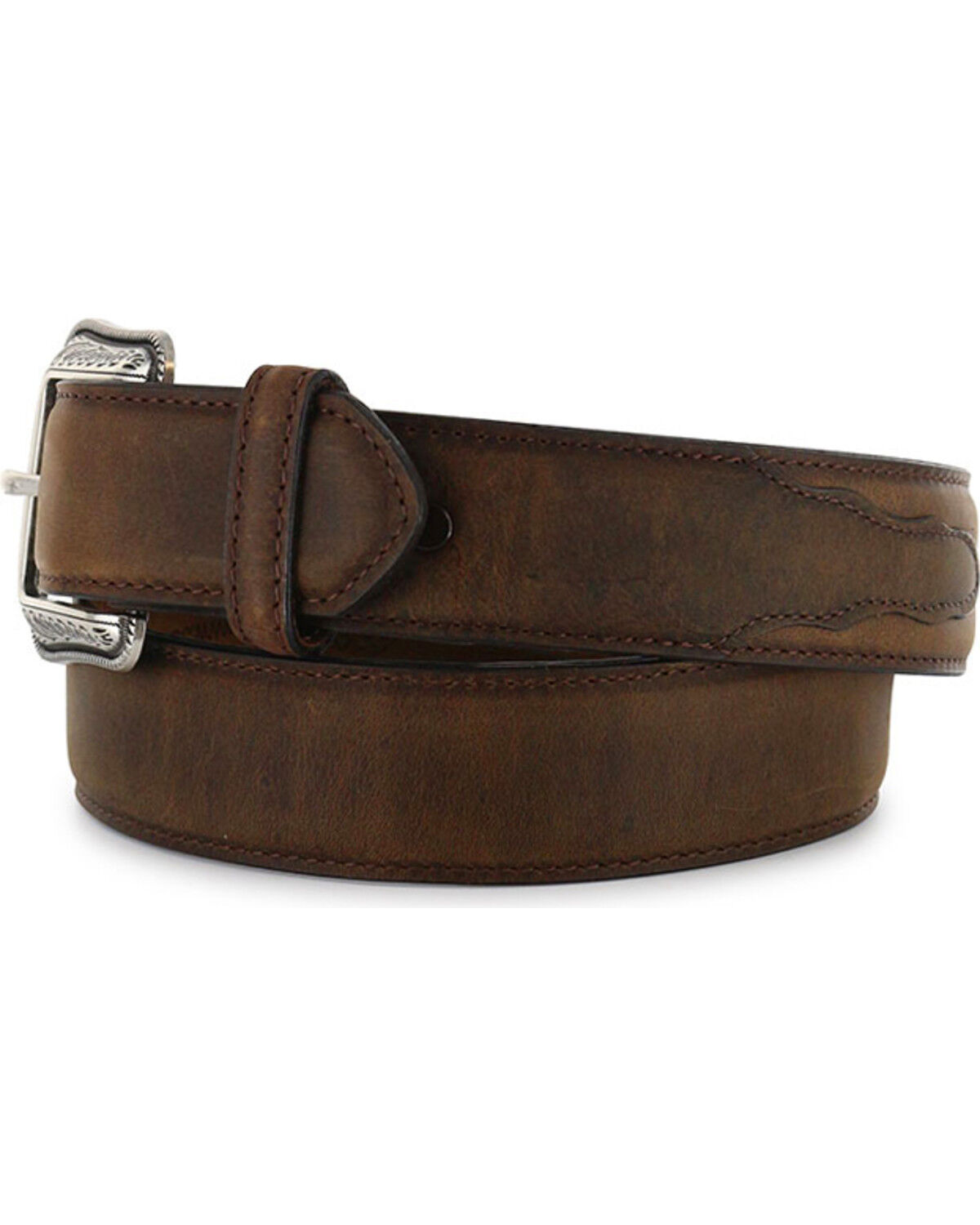 Image #3 - 3D Men's 1 1/2" Genuine Leather Belt, Brown, hi-res