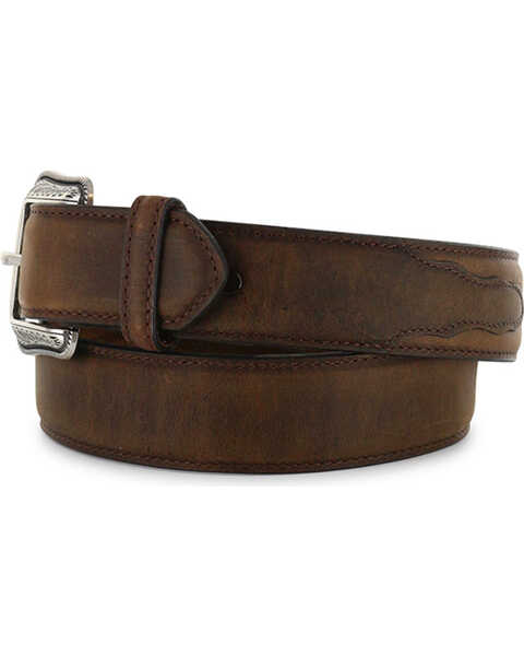 3D Men's 1 1/2" Genuine Leather Belt, Brown, hi-res